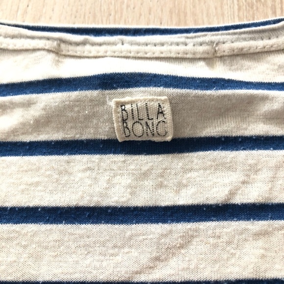 Billabong Dolman Sleeve Striped T Shirt in Blue & White Size L - Picture 11 of 13